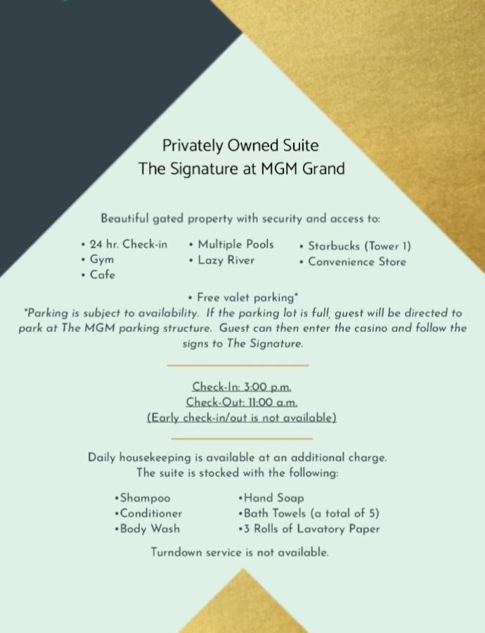 Private Studio - No Resort Fee - The Signature At Mgm Grand Tower B Las Vegas Exteriér fotografie